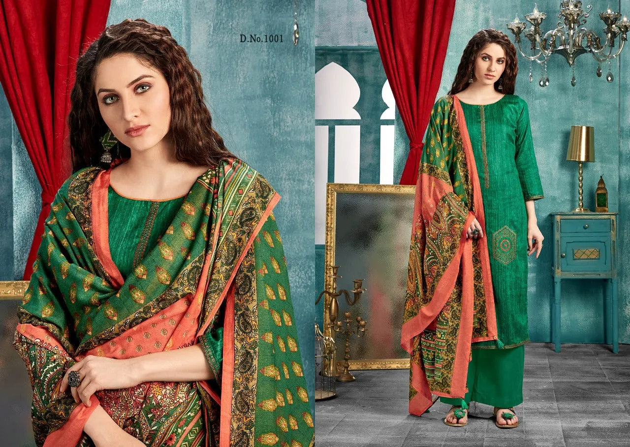 ZAIRA INAYAT JAM SATIN PRINT WITH DESIGNER EMBROIDERY SUIT COLLECTION