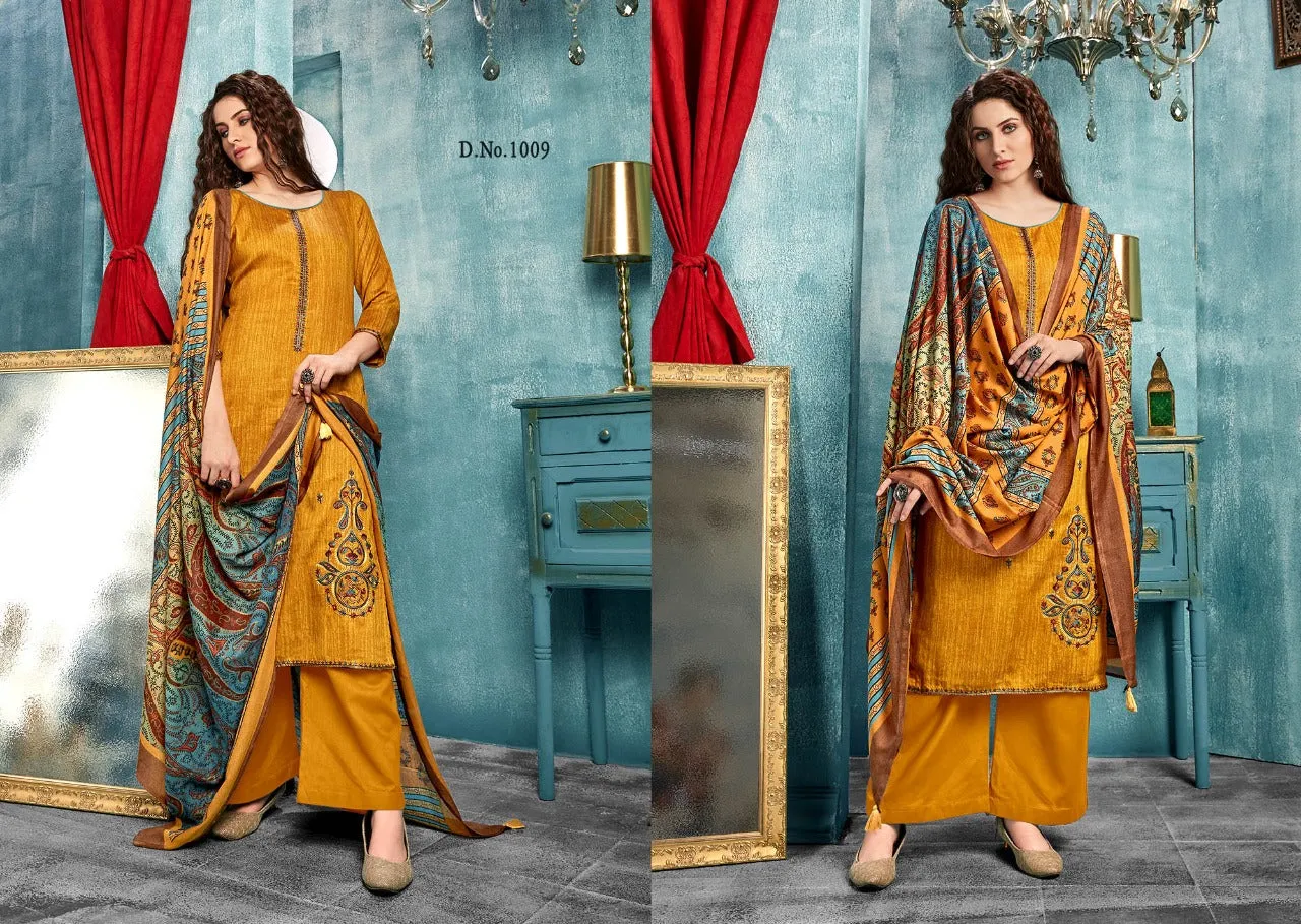 ZAIRA INAYAT JAM SATIN PRINT WITH DESIGNER EMBROIDERY SUIT COLLECTION