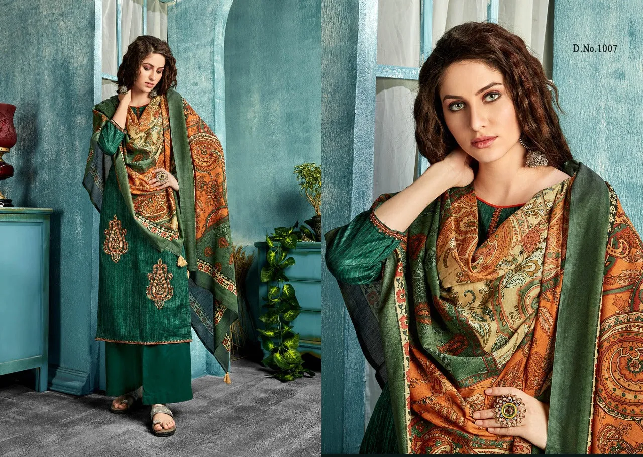 ZAIRA INAYAT JAM SATIN PRINT WITH DESIGNER EMBROIDERY SUIT COLLECTION