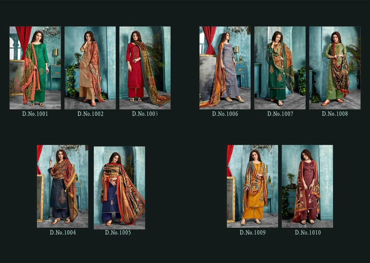 ZAIRA INAYAT JAM SATIN PRINT WITH DESIGNER EMBROIDERY SUIT COLLECTION