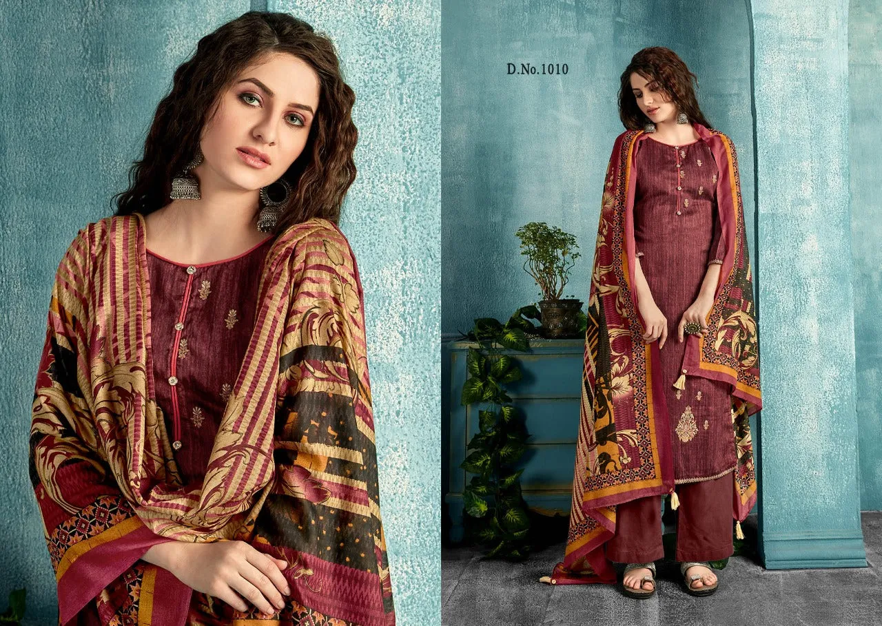 ZAIRA INAYAT JAM SATIN PRINT WITH DESIGNER EMBROIDERY SUIT COLLECTION