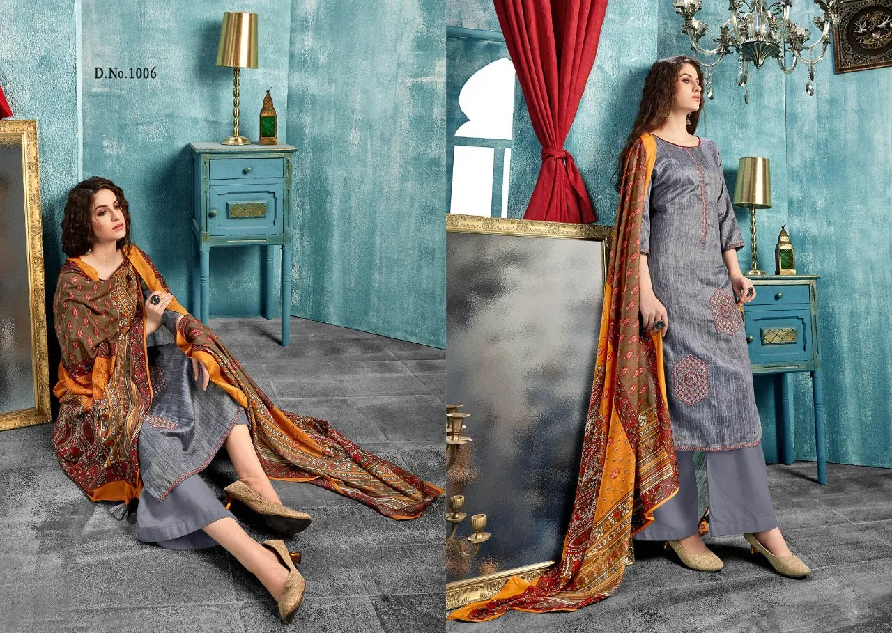 ZAIRA INAYAT JAM SATIN PRINT WITH DESIGNER EMBROIDERY SUIT COLLECTION