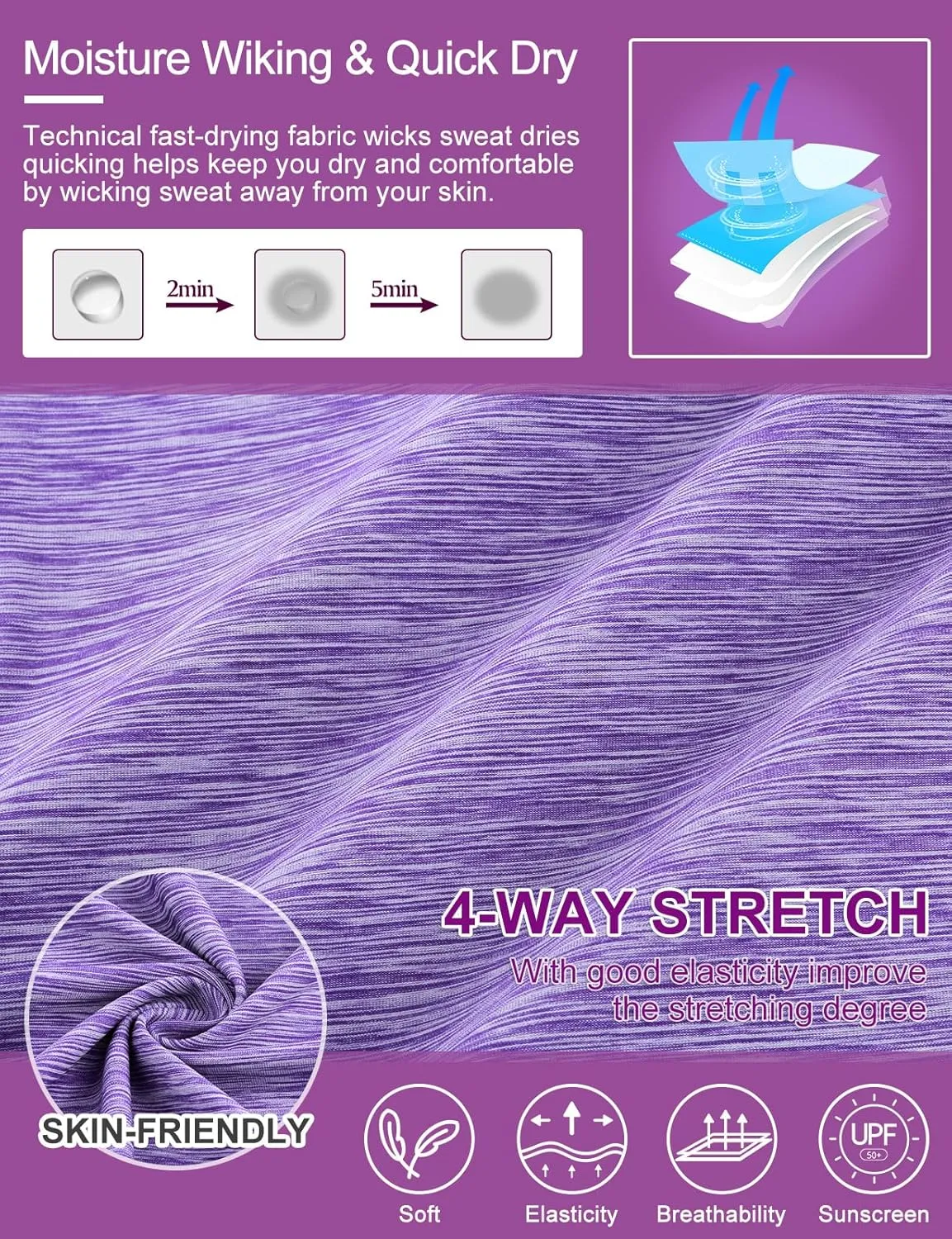 Zamowoty Women's 3/4 Sleeve Golf Tennis Polo Shirts 4-Button Dry Fit Workout Tops Athletic Shirt UPF50 