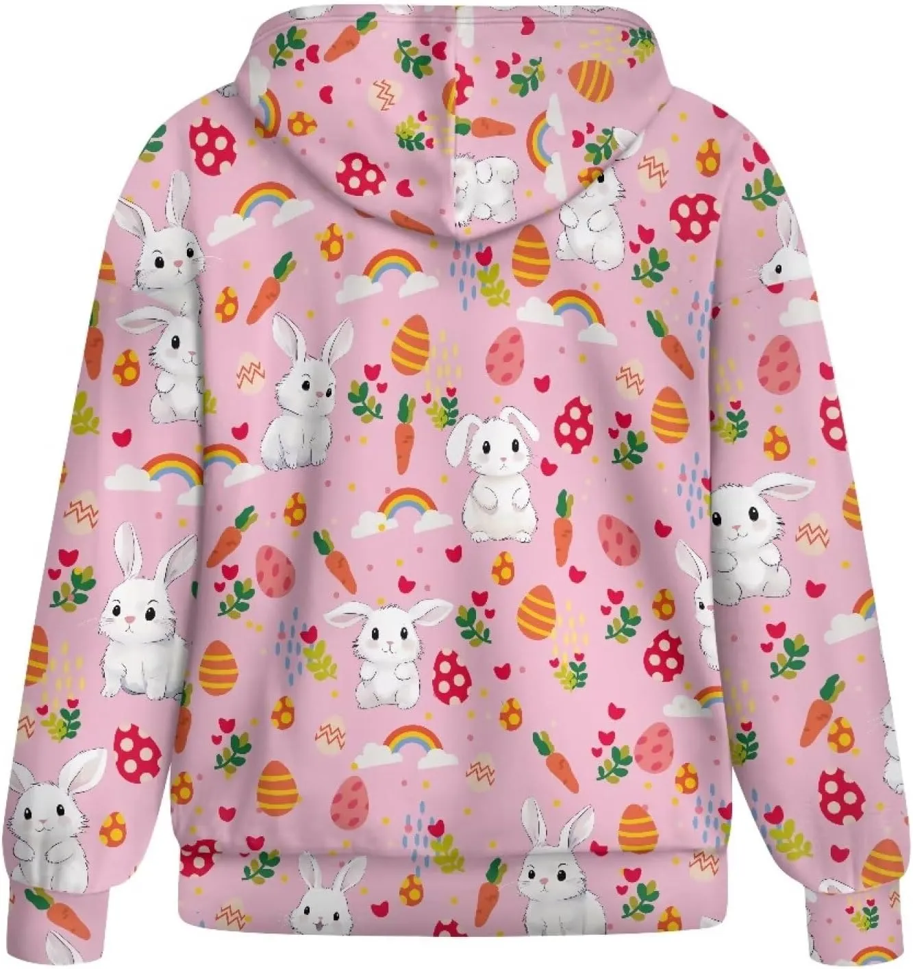 Zip up Sweatshirt for Women Drawstring Printed Loose Casual Hoodies Fall Jacket Oversized with Pocket